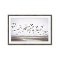 Picture of Seagulls flying on a rainy day _GroupedProduct_Rectangle_Landscape_Photography _GroupedProduct_Rectangle_Landscape_Framed_Matted_
