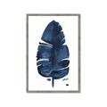Picture of Blue Tropical Leaf II _GroupedProduct_Rectangle_Portrait_Framed_Matted_