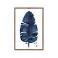 Picture of Blue Tropical Leaf II _GroupedProduct_Rectangle_Portrait_Framed_Matted_