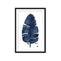 Picture of Blue Tropical Leaf II _GroupedProduct_Rectangle_Portrait_Framed_Matted_