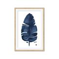 Picture of Blue Tropical Leaf II _GroupedProduct_Rectangle_Portrait_Framed_Matted_