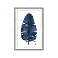 Picture of Blue Tropical Leaf II _GroupedProduct_Rectangle_Portrait_Framed_Matted_
