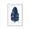 Picture of Blue Tropical Leaf II _GroupedProduct_Rectangle_Portrait_Framed_Matted_