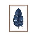 Picture of Blue Tropical Leaf II _GroupedProduct_Rectangle_Portrait_Framed_Matted_