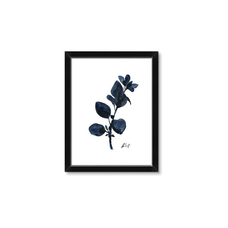 Picture of Blue Leaves V _GroupedProduct_Rectangle_Portrait_Framed_Matted_