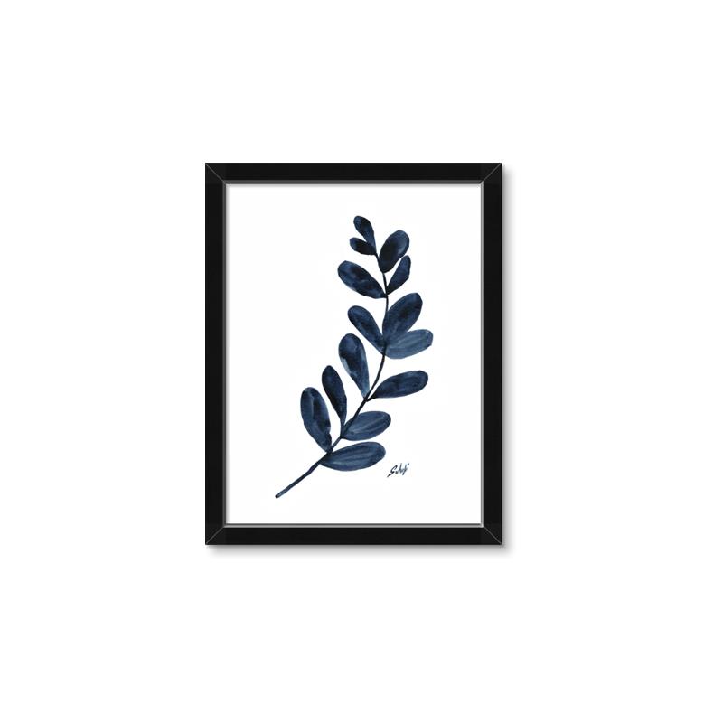Picture of Blue Leaves VI _GroupedProduct_Rectangle_Portrait_Framed_Matted_