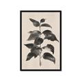 Picture of Black Linen Leaves II _GroupedProduct_Rectangle_Portrait_Framed_Matted_