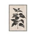 Picture of Black Linen Leaves II _GroupedProduct_Rectangle_Portrait_Framed_Matted_