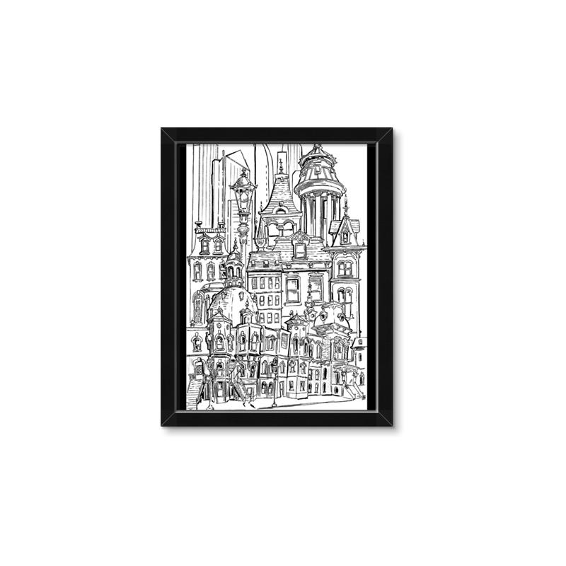 Picture of City Sketch I _GroupedProduct_Rectangle_Portrait_Framed_Matted_
