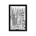 Picture of City Sketch II _GroupedProduct_Rectangle_Portrait_Framed_Matted_