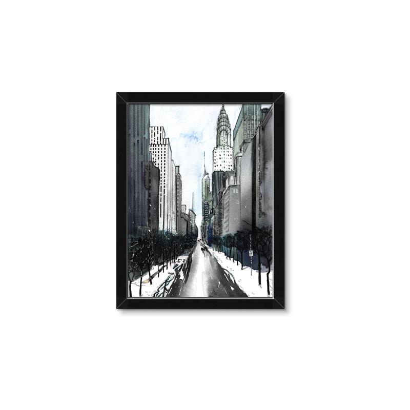 Picture of Snowy New York  _GroupedProduct_Rectangle_Portrait_Framed_Matted_