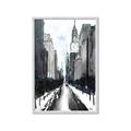 Picture of Snowy New York  _GroupedProduct_Rectangle_Portrait_Framed_Matted_