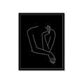 Picture of Sketched Girl III Black _GroupedProduct_Rectangle_Portrait_Framed_Matted_