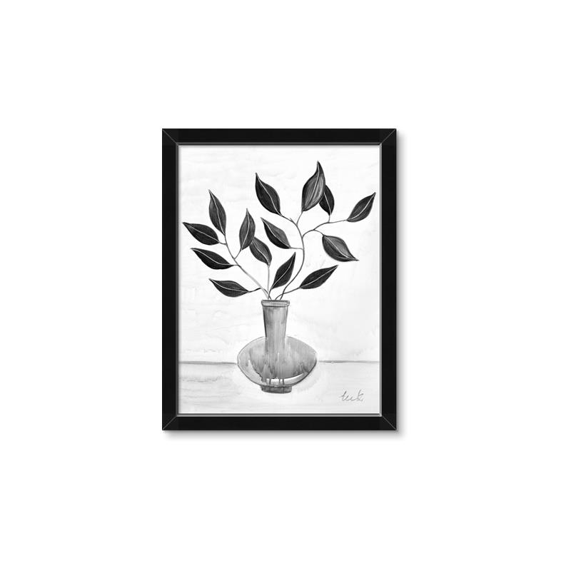 Picture of Black Vase Botanical II _GroupedProduct_Rectangle_Portrait_Framed_Matted_
