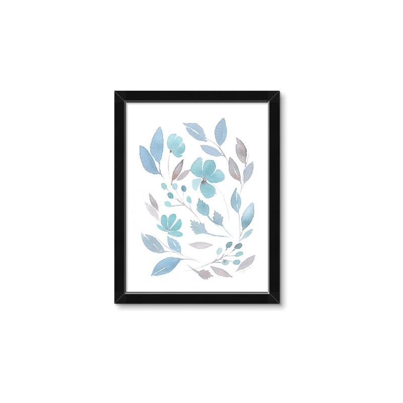 Picture of Blue Leaves IV _GroupedProduct_Rectangle_Portrait_Framed_Matted_
