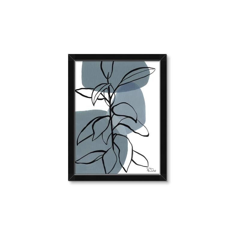 Picture of Blue Geo with Leaves I _GroupedProduct_Rectangle_Portrait_Framed_Matted_