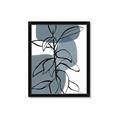 Picture of Blue Geo with Leaves I _GroupedProduct_Rectangle_Portrait_Framed_Matted_