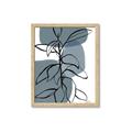Picture of Blue Geo with Leaves I _GroupedProduct_Rectangle_Portrait_Framed_Matted_