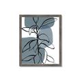 Picture of Blue Geo with Leaves I _GroupedProduct_Rectangle_Portrait_Framed_Matted_