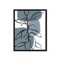 Picture of Blue Geo with Leaves I _GroupedProduct_Rectangle_Portrait_Framed_Matted_