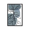 Picture of Blue Geo with Leaves I _GroupedProduct_Rectangle_Portrait_Framed_Matted_