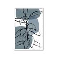 Picture of Blue Geo with Leaves I _GroupedProduct_Rectangle_Portrait_Framed_Matted_
