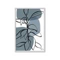 Picture of Blue Geo with Leaves I _GroupedProduct_Rectangle_Portrait_Framed_Matted_