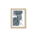 Picture of Blue Geo with Leaves I _GroupedProduct_Rectangle_Portrait_Framed_Matted_