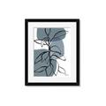 Picture of Blue Geo with Leaves I _GroupedProduct_Rectangle_Portrait_Framed_Matted_