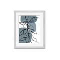 Picture of Blue Geo with Leaves I _GroupedProduct_Rectangle_Portrait_Framed_Matted_
