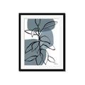 Picture of Blue Geo with Leaves I _GroupedProduct_Rectangle_Portrait_Framed_Matted_