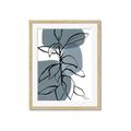 Picture of Blue Geo with Leaves I _GroupedProduct_Rectangle_Portrait_Framed_Matted_