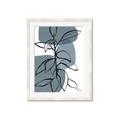 Picture of Blue Geo with Leaves I _GroupedProduct_Rectangle_Portrait_Framed_Matted_