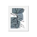 Picture of Blue Geo with Leaves I _GroupedProduct_Rectangle_Portrait_Framed_Matted_