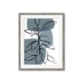 Picture of Blue Geo with Leaves I _GroupedProduct_Rectangle_Portrait_Framed_Matted_