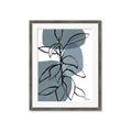 Picture of Blue Geo with Leaves I _GroupedProduct_Rectangle_Portrait_Framed_Matted_