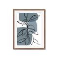 Picture of Blue Geo with Leaves I _GroupedProduct_Rectangle_Portrait_Framed_Matted_