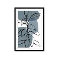 Picture of Blue Geo with Leaves I _GroupedProduct_Rectangle_Portrait_Framed_Matted_