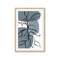 Picture of Blue Geo with Leaves I _GroupedProduct_Rectangle_Portrait_Framed_Matted_