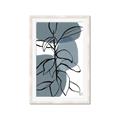 Picture of Blue Geo with Leaves I _GroupedProduct_Rectangle_Portrait_Framed_Matted_