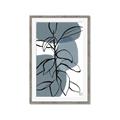 Picture of Blue Geo with Leaves I _GroupedProduct_Rectangle_Portrait_Framed_Matted_