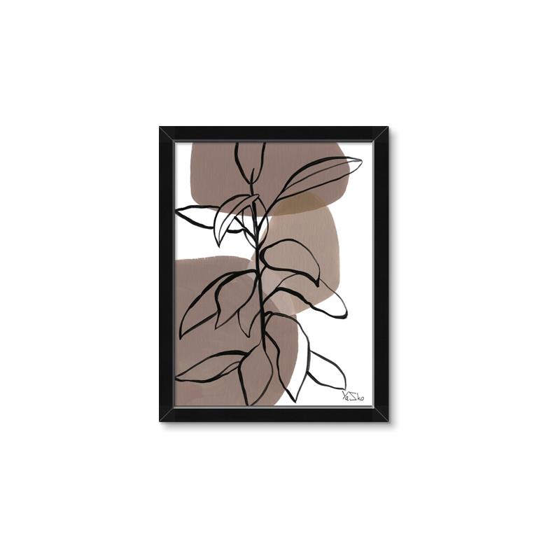 Picture of Brown Geo with Leaves I  _GroupedProduct_Rectangle_Portrait_Framed_Matted_