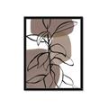 Picture of Brown Geo with Leaves I  _GroupedProduct_Rectangle_Portrait_Framed_Matted_