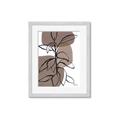 Picture of Brown Geo with Leaves I  _GroupedProduct_Rectangle_Portrait_Framed_Matted_