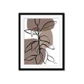 Picture of Brown Geo with Leaves I  _GroupedProduct_Rectangle_Portrait_Framed_Matted_