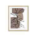 Picture of Brown Geo with Leaves I  _GroupedProduct_Rectangle_Portrait_Framed_Matted_