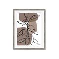 Picture of Brown Geo with Leaves I  _GroupedProduct_Rectangle_Portrait_Framed_Matted_