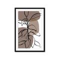 Picture of Brown Geo with Leaves I  _GroupedProduct_Rectangle_Portrait_Framed_Matted_