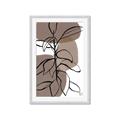 Picture of Brown Geo with Leaves I  _GroupedProduct_Rectangle_Portrait_Framed_Matted_