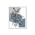 Picture of Blue Geo with Leaves II  _GroupedProduct_Rectangle_Portrait_Framed_Matted_